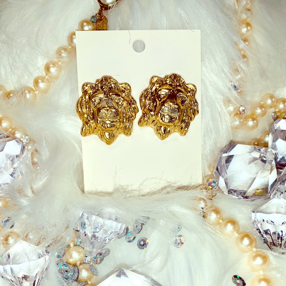 Lion Face Vintage Jewelry Earrings